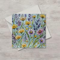 Flowers - Original Art Card - Single Card or Bulk 10 Pack of Gift Cards