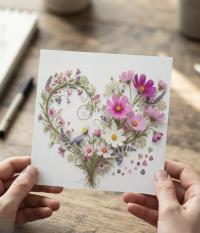 Flowers - Original Art Card - Single Card or Bulk 10 Pack of Gift Cards
