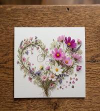 Flowers - Original Art Card - Single Card or Bulk 10 Pack of Gift Cards