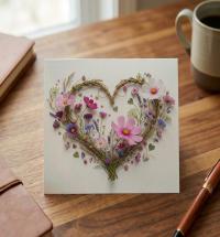 Flowers - Original Art Card - Single Card or Bulk 10 Pack of Gift Cards