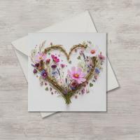 Flowers - Original Art Card - Single Card or Bulk 10 Pack of Gift Cards