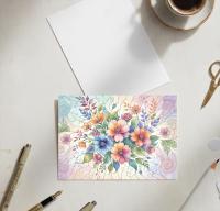 Flowers - Original Art Card - Single Card or Bulk 10 Pack of Gift Cards