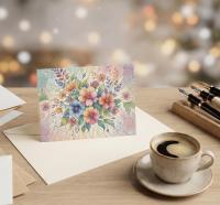 Flowers - Original Art Card - Single Card or Bulk 10 Pack of Gift Cards
