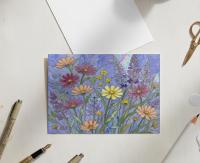 Flowers - Original Art Card - Single Card or Bulk 10 Pack of Gift Cards