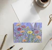 Flowers - Original Art Card - Single Card or Bulk 10 Pack of Gift Cards