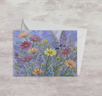 Flowers - Original Art Card - Single Card or Bulk 10 Pack of Gift Cards