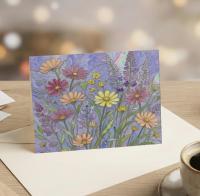 Flowers - Original Art Card - Single Card or Bulk 10 Pack of Gift Cards
