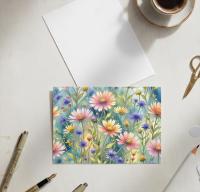 Flowers - Original Art Card - Single Card or Bulk 10 Pack of Gift Cards