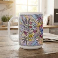 Floral Cups -  Large and Small Ceramic Mugs
