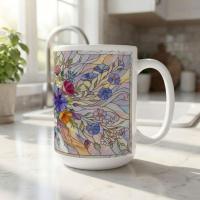 Floral Cups -  Large and Small Ceramic Mugs
