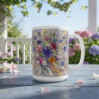 Floral Cups -  Large and Small Ceramic Mugs