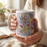Floral Cups -  Large and Small Ceramic Mugs