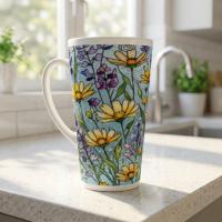 Latte 17oz Ceramic Mug - Coffee or Tea Cup, Extra Tall