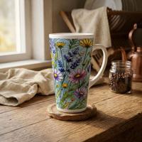 Latte 17oz Ceramic Mug - Coffee or Tea Cup, Extra Tall