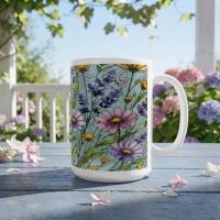 Floral Cups -  Large and Small Ceramic Mugs