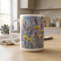 Floral Cups -  Large and Small Ceramic Mugs