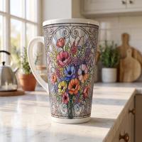 Latte 17oz Ceramic Mug - Coffee or Tea Cup, Extra Tall