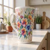 Latte 17oz Ceramic Mug - Coffee or Tea Cup, Extra Tall