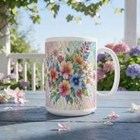 Floral Cups -  Large and Small Ceramic Mugs