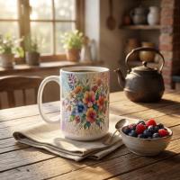 Floral Cups -  Large and Small Ceramic Mugs