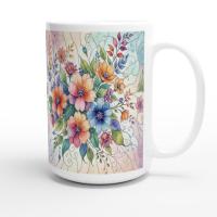 Floral Cups -  Large and Small Ceramic Mugs