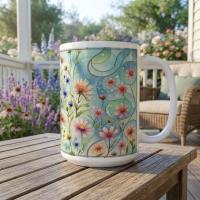 Floral Cups -  Large and Small Ceramic Mugs