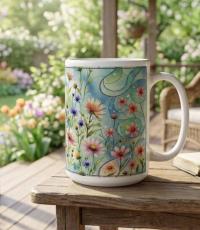 Floral Cups -  Large and Small Ceramic Mugs