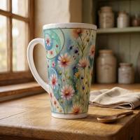 Latte 17oz Ceramic Mug - Coffee or Tea Cup, Extra Tall