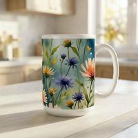 Floral Cups -  Large and Small Ceramic Mugs