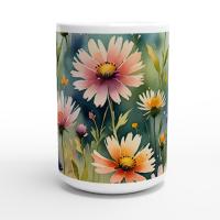 Floral Cups -  Large and Small Ceramic Mugs