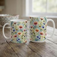 Floral Cups -  Large and Small Ceramic Mugs