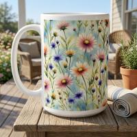 Floral Cups -  Large and Small Ceramic Mugs