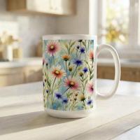 Floral Cups -  Large and Small Ceramic Mugs