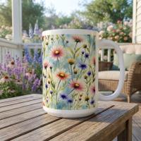 Floral Cups -  Large and Small Ceramic Mugs