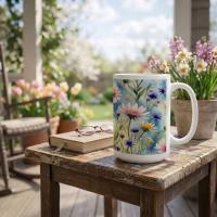 Floral Cups -  Large and Small Ceramic Mugs