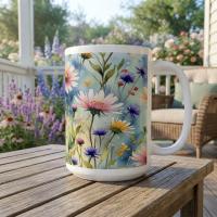 Floral Cups -  Large and Small Ceramic Mugs