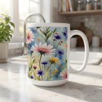 Floral Cups -  Large and Small Ceramic Mugs