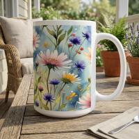 Floral Cups -  Large and Small Ceramic Mugs