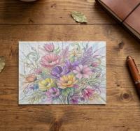 Flowers - Original Art Card - Single Card or Bulk 10 Pack of Gift Cards