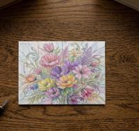 Flowers - Original Art Card - Single Card or Bulk 10 Pack of Gift Cards
