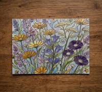 Flowers - Original Art Card - Single Card or Bulk 10 Pack of Gift Cards