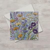 Flowers - Original Art Card - Single Card or Bulk 10 Pack of Gift Cards