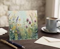 Flowers - Original Art Card - Single Card or Bulk 10 Pack of Gift Cards