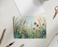 Flowers - Original Art Card - Single Card or Bulk 10 Pack of Gift Cards