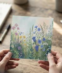 Flowers - Original Art Card - Single Card or Bulk 10 Pack of Gift Cards