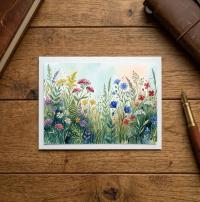 Flowers - Original Art Card - Single Card or Bulk 10 Pack of Gift Cards
