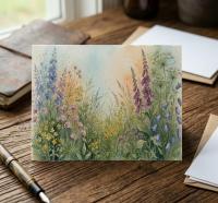 Flowers - Original Art Card - Single Card or Bulk 10 Pack of Gift Cards
