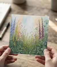 Flowers - Original Art Card - Single Card or Bulk 10 Pack of Gift Cards