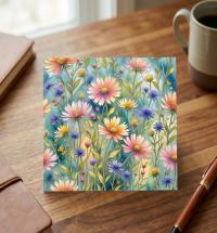 Flowers - Original Art Card - Single Card or Bulk 10 Pack of Gift Cards