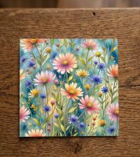 Flowers - Original Art Card - Single Card or Bulk 10 Pack of Gift Cards